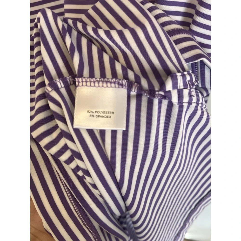 Peter Millar Shirt Mens Extra Large Purple Striped Summer Comfort Performance XL - Picture 5 of 6